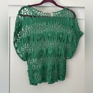 Chelsea & Violet crochet green top size S